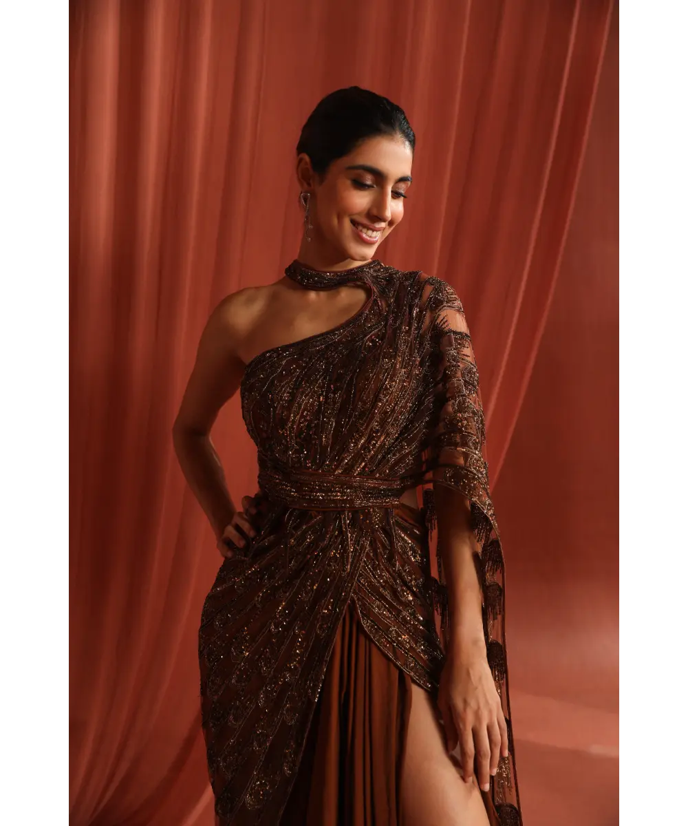 ADAARA COUTURE - Mystic Bronze Saree